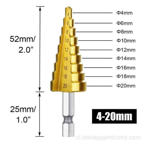 3-stcs high-speed stalen stappenboor bit